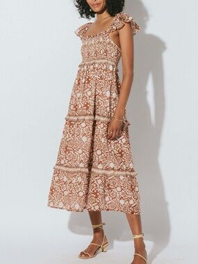 CLEOBELLA Frida Anila Block Print Midi Dress | S